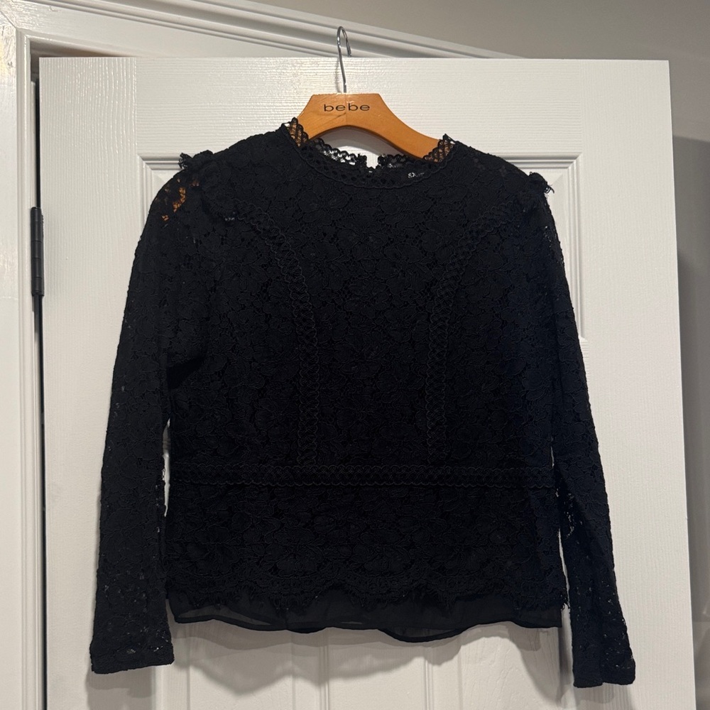 Express Black Lace Blouse